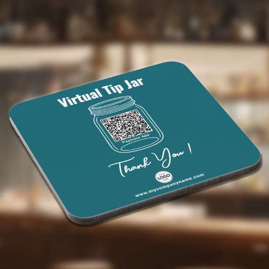 Virtuele fooienpot, aangepaste QR-code betaalapp T Bier Onderzetter