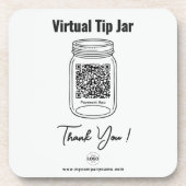 Virtuele fooienpot, Aangepaste QR-code betaalapp w Bier Onderzetter (Voorkant)