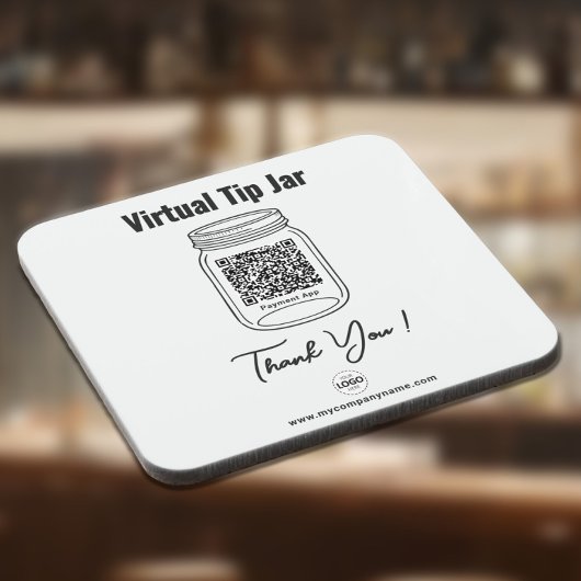 Virtuele fooienpot, Aangepaste QR-code betaalapp w Bier Onderzetter