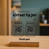 Virtuele fooienpot met 2 QR-code Acryl Bord