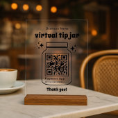 Virtuele fooienpot met QR-code Acryl Bord