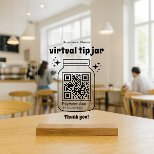 Virtuele fooienpot met QR-code Acryl Bord