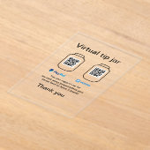 Virtuele fooienpot QR-code geld donatie PayPal ven Acryl Uitnodigingen (Laagn)