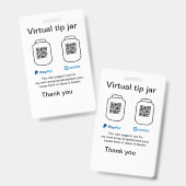 Virtuele fooienpot QR-code geld donatie PayPal ven Badge (Voor- en achterkant)