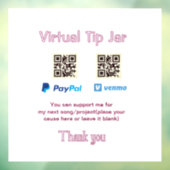 Virtuele fooienpot QR-code geld donatie PayPal ven Raamsticker (Vel 3)