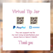 Virtuele fooienpot QR-code geld donatie PayPal ven Raamsticker (Vel 2)
