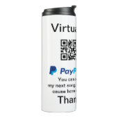 Virtuele fooienpot QR-code geld donatie PayPal ven Thermosbeker (Gedraaid links)