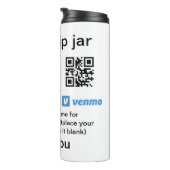 Virtuele fooienpot QR-code geld donatie PayPal ven Thermosbeker (Geroteerd rechts)