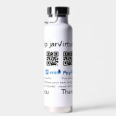 Virtuele fooienpot QR-code geld donatie PayPal ven Waterfles (Rechts)