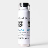 Virtuele fooienpot QR-code geld donatie PayPal ven Waterfles (Achterkant)