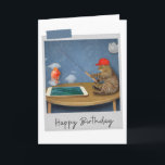 Virtuele Geviste Kat Funny Birthday Kaart<br><div class="desc">Maak de verjaardag van een kattenliefhebber duidelijk met dit griezelige en leugenachtige ontwerp!</div>
