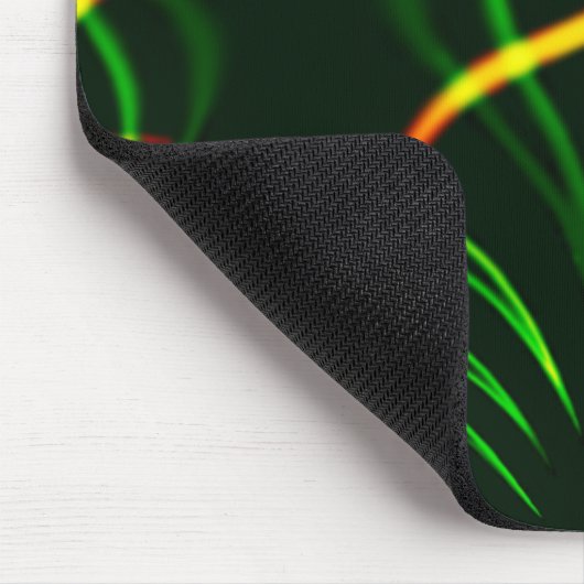 Virtuele groene bladeren, gele "vuurgekleurde" cur muismat (Hoek)