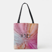 Virtuele handgrepen overal rond kleurenmengsel tote bag (Achterkant)