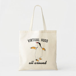 Virtuele handgrepen voor sociaal vervormende pingu tote bag