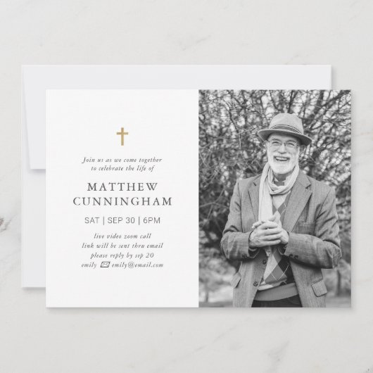 Virtuele herdenkingsviering van het leven eenvoudi kaart (Voorkant)