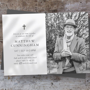 Virtuele herdenkingsviering van het leven eenvoudi kaart