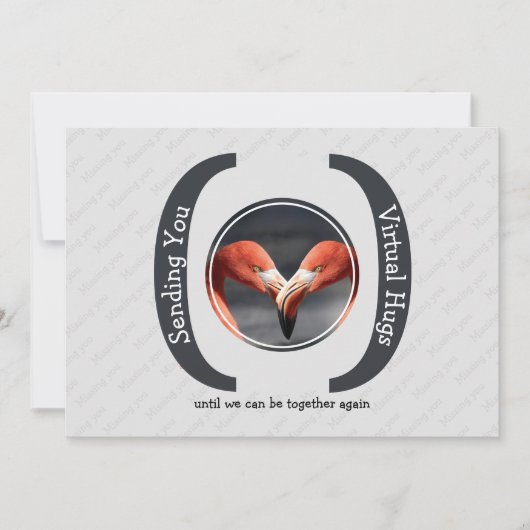 VIRTUELE HUGS Foto GRAY Wenskaart VERZENDEN (Voorkant)