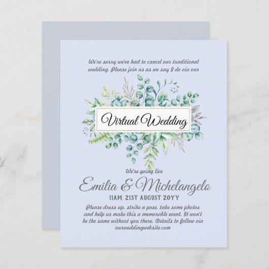 Virtuele huwelijksvideogesprek live streaming uitn (Voorkant / Achterkant)