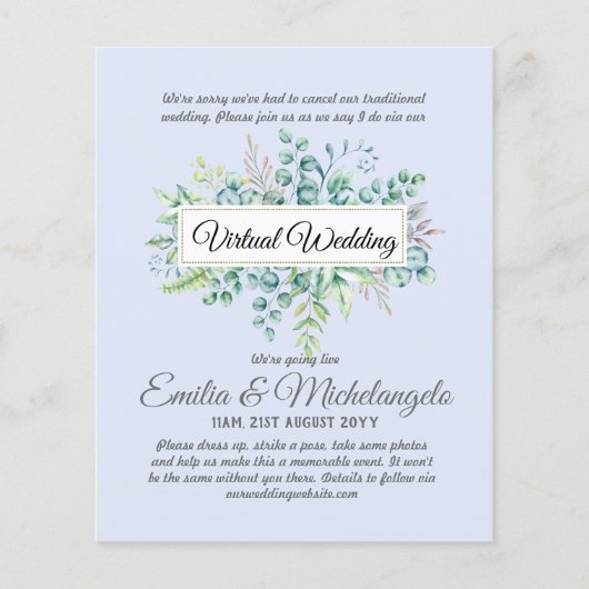 Virtuele huwelijksvideogesprek live streaming uitn (Voorkant)