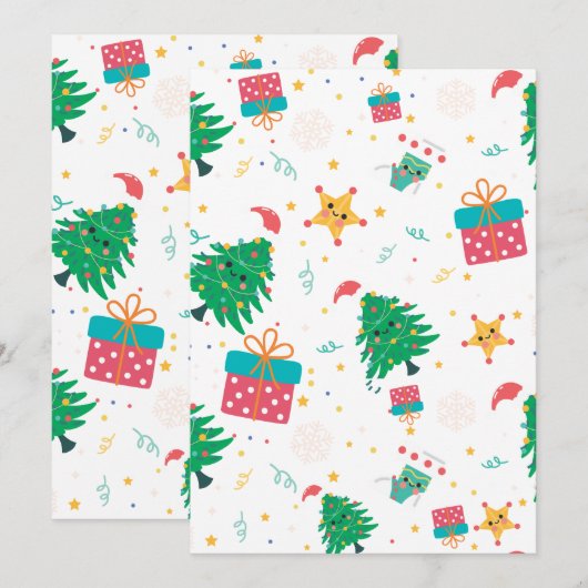 Virtuele kerst feestdagenkaart (Voorkant / Achterkant)