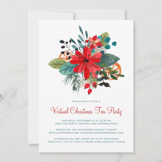 Virtuele kerstfeest: WinterFlorals Kaart (Voorkant)