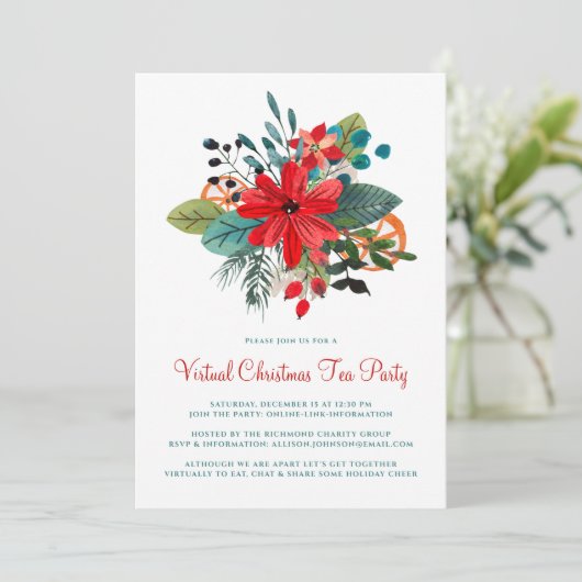 Virtuele kerstfeest: WinterFlorals Kaart (Staand voorkant)