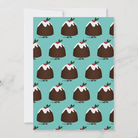 Virtuele kerstfeestdag - Blauwgroen wit Kaart (Achterkant)