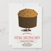 Virtuele kerstfeestdag in Panettone Red Brown Kaart (Voorkant)