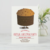 Virtuele kerstfeestdag in Panettone Red Brown Kaart (Staand voorkant)