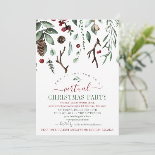 Virtuele kerstfeestdag kaart (Staand voorkant)