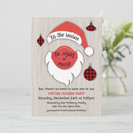 Virtuele kerstfeestdag — kerstfeestdag kaart (Staand voorkant)