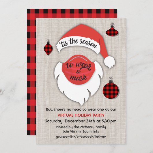 Virtuele kerstfeestdag — kerstfeestdag kaart (Voorkant / Achterkant)