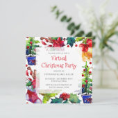 Virtuele kerstfeestdag Quarantine Online Holiday Kaart (Staand voorkant)