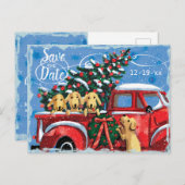 Virtuele kerstfeestdag  rode handboeien uitnodiging briefkaart (Voorkant / Achterkant)