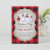 Virtuele kerstfeestdag Snowman Red Buffalo Pset Kaart (Staand voorkant)