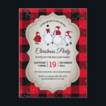 Virtuele kerstfeestdag Snowman Red Buffalo Pset Uitnodiging Briefkaart<br><div class="desc">Deze charmante virtuele kerstfeestelijke uitnodiging is voorzien van een sneeuwpopfamilie die op een beige achtergrond met een rode en zwarte buffelstaart met vallende sneeuw samenvalt. Ontworpen door kunstenaar ©Susan Coffey.</div>