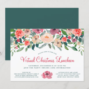Virtuele kerstfeestelijke WinterFlorals Kaart