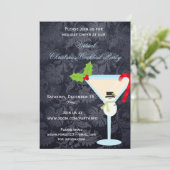 Virtuele kerstmis-cocktail Party Martini Kaart (Staand voorkant)