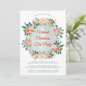 Virtuele kersttheefeestwinterFloralen Kaart (Staand voorkant)