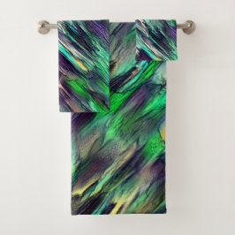 Virtuele kleurige stalactiek of lagen vernietigd bad handdoek