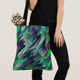 Virtuele kleurige stalactiek of lagen vernietigd tote bag