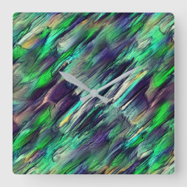 Virtuele kleurige stalactiek of lagen vernietigd vierkante klok