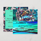 Virtuele kleurrijke bloem met violette straal kaart (Voorkant / Achterkant)