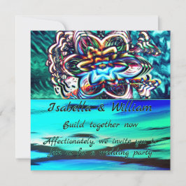 Virtuele kleurrijke bloem met violette straal kaart