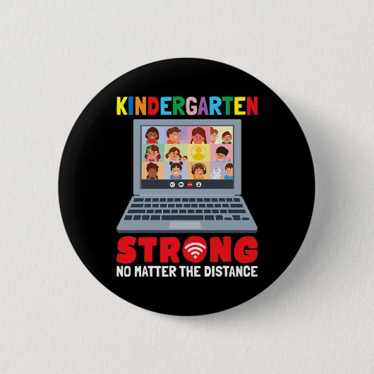 Virtuele Kleuterschool Leuk 100 Dagen van School T Ronde Button 5,7 Cm (Voorkant)