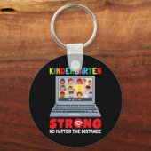 Virtuele Kleuterschool Leuk 100 Dagen van School T Sleutelhanger (Voorkant)