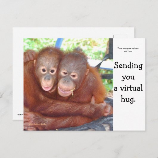 Virtuele knuffel briefkaart (Voorkant / Achterkant)