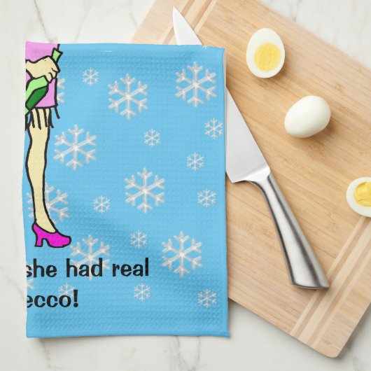 Virtuele knuffels Prosecco Kerstmis Theedoek (Quarter Fold)