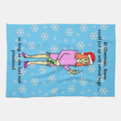 Virtuele knuffels Prosecco Kerstmis Theedoek (Horizontaal)