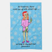 Virtuele knuffels Prosecco Kerstmis Theedoek (Verticaal)